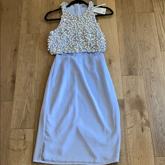 ⤵️Price drop ! ⭐️ 1 time host pick NWT ASOS petite periwinkle embellished dress - Picture 2 of 7